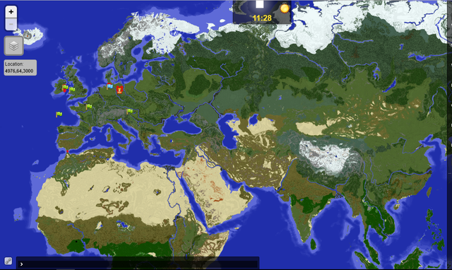 Map of EarthMC, a Towny minecraft server shaped like the earth. (Sorry  couldn't fit whole image) : r/MapPorn