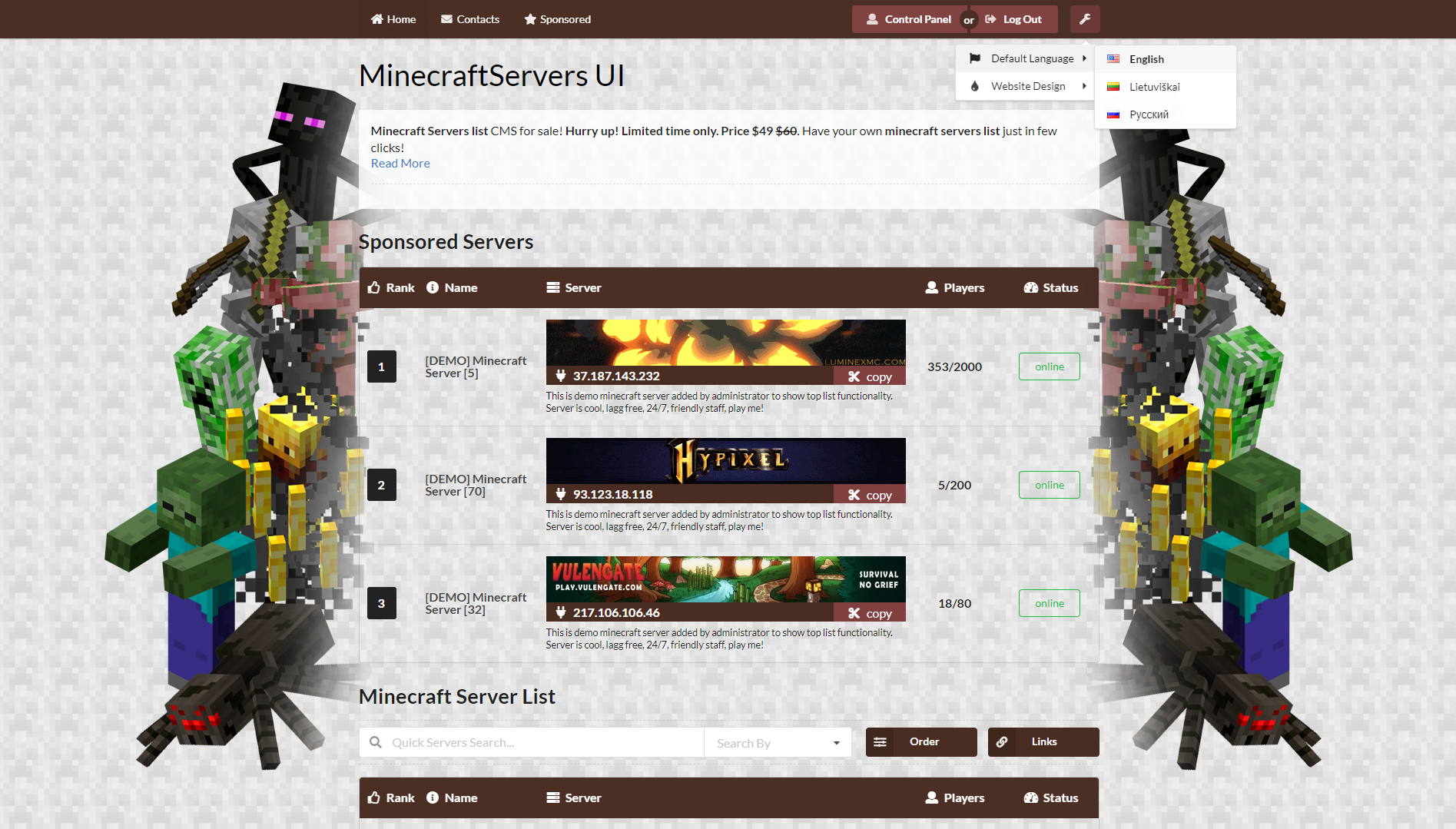 Viciante - Minecraft Survival Server IP, Reviews & Vote