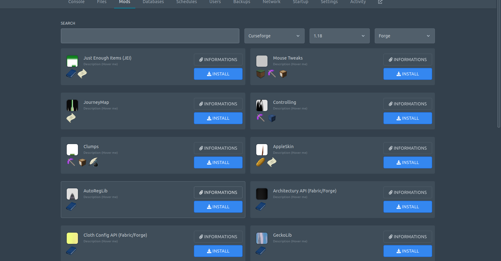 Curseforge installation