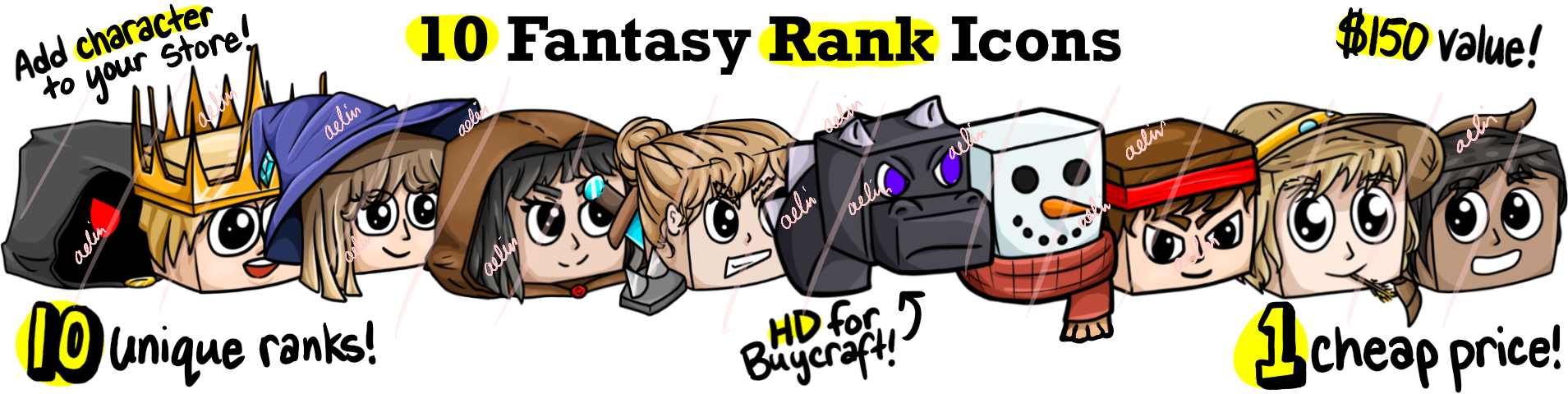 10 Fantasy Rank Icons - Buycraft Icons