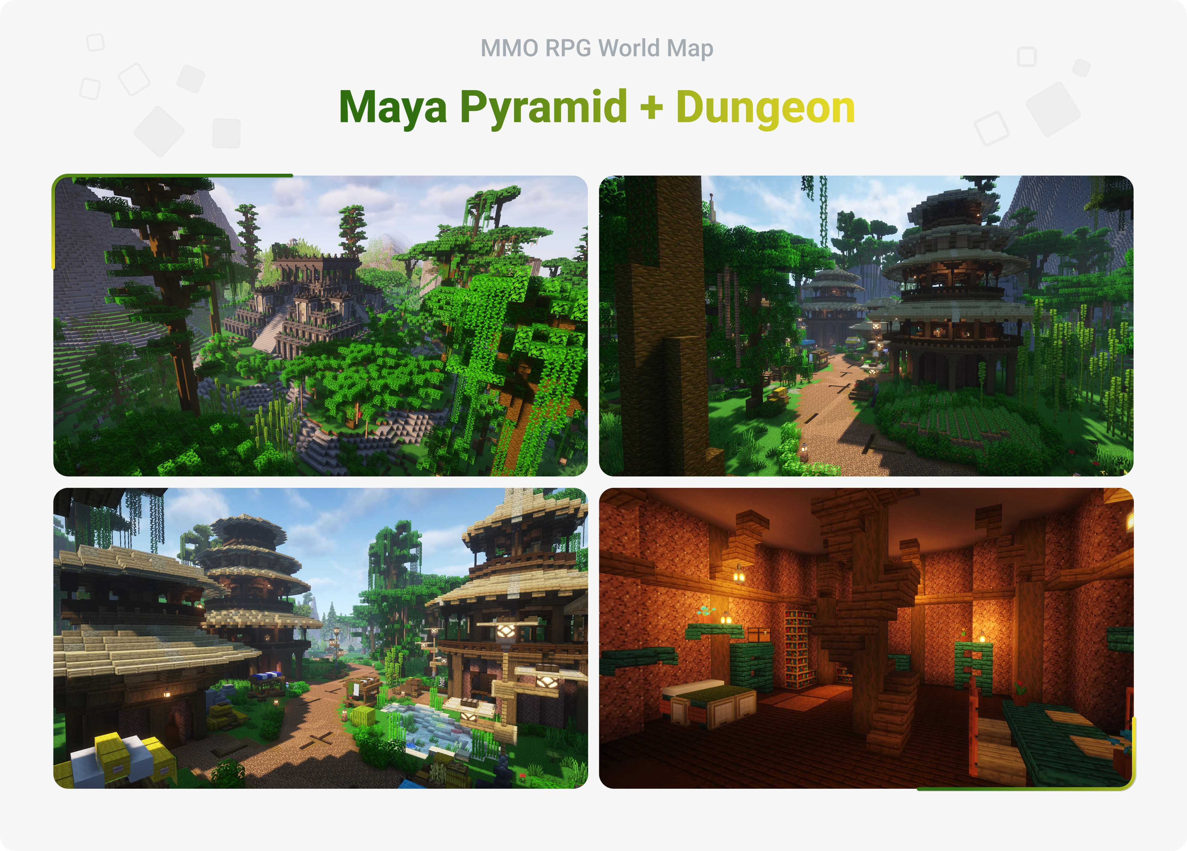 MMO RPG World Map - Maya Pyramide + Dungeon