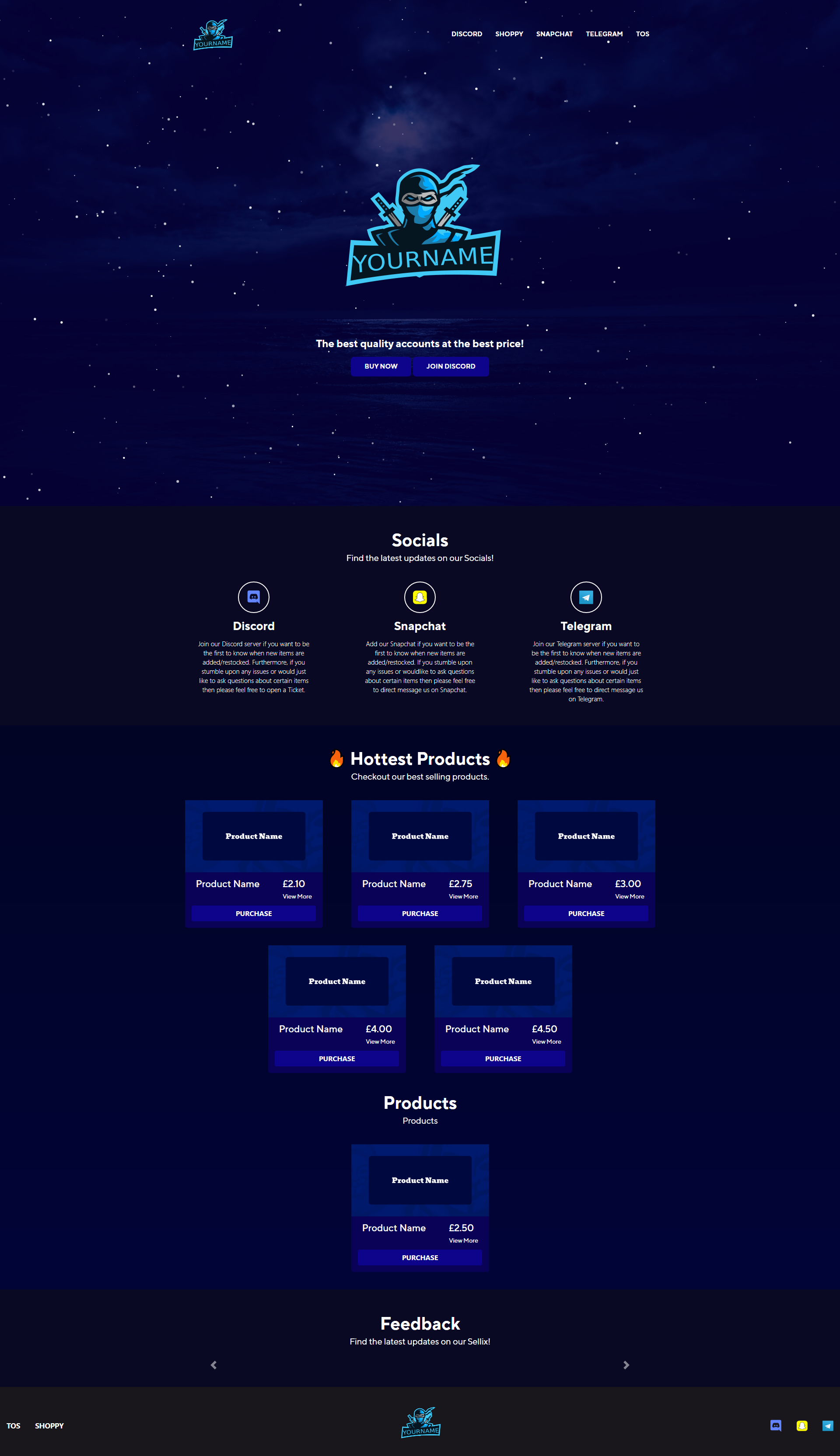 Shoppy gg customizable template builtbybit